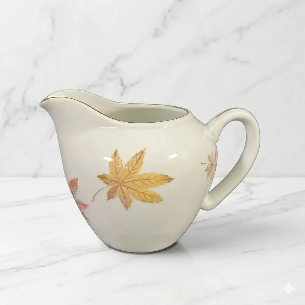 Vintage Royal Ming Japan Maple Leaves Creamer Fine China Gold Trim Autumn Decor